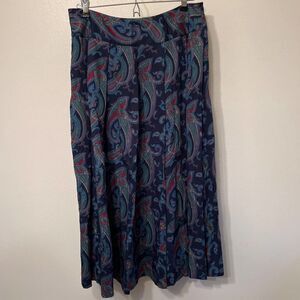Liz Claiborne petites paisley print pleated skirt size 12P